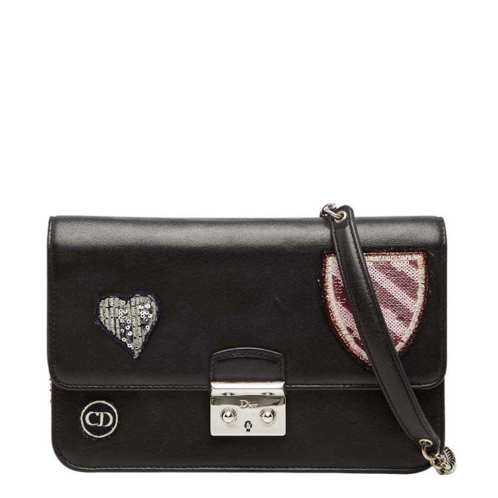 CHRISTIAN DIOR Black Leather Shoulder Bag - Picture 1 of 12